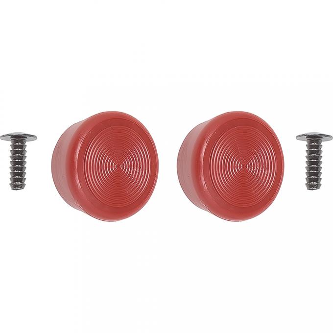 OER 1968-88 GM, Window Crank Knob Set, with Rivets, for Door or Quarter Window Handle, Red, Pair WCK30