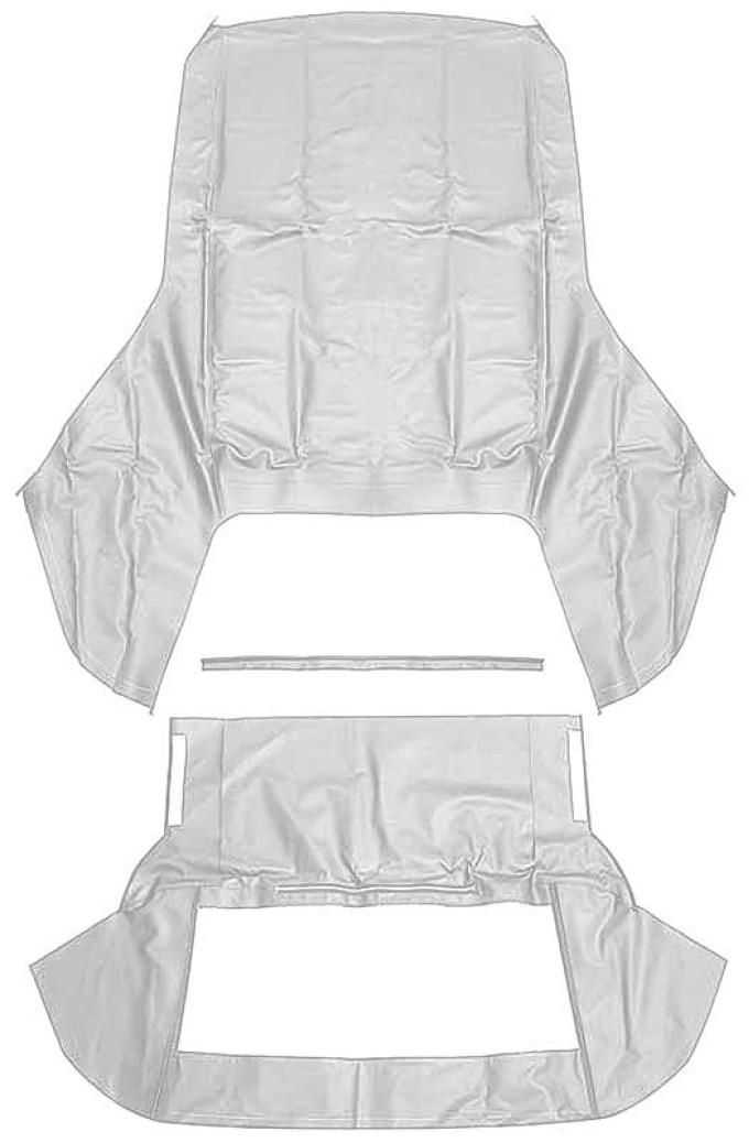 OER 1967-69 Camaro, Firebird, Convertible Top Set, with OE Style Plastic Window, White Pinpoint Vinyl *K50010