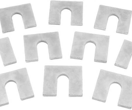 OER Body Shims, 1/16" Thick, 1-1/4" x 1-1/8", with 3/8" Bolt Slot, Zinc Plated, 10 Piece Set C2005