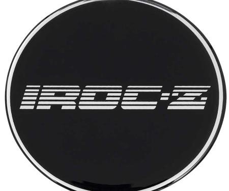 OER 1985-1990 Camaro IROC-Z Wheel Center Cap Emblem, R15, 2-15/16", Black Background K151762BK