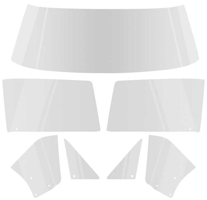 OER 1967 Camaro / Firebird Convertible, 7-Piece Glass Kit, Clear *E352C