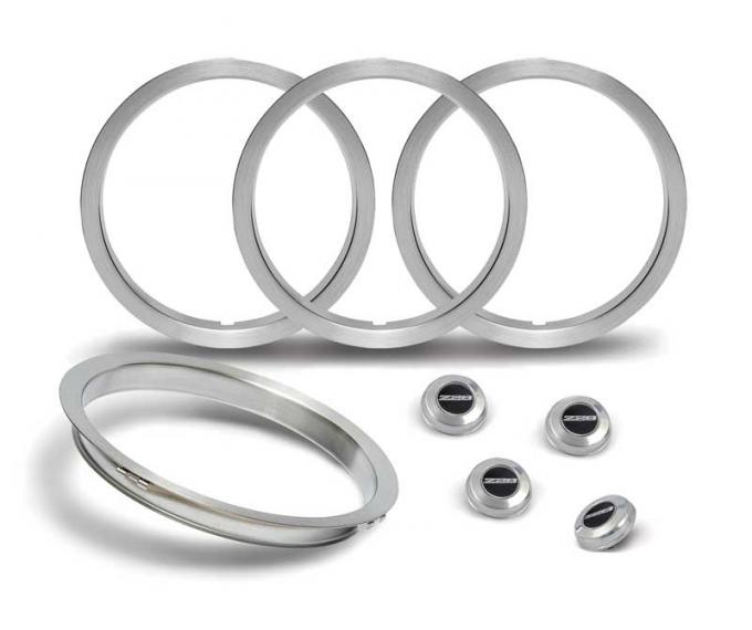 OER 1979-81 Camaro Z28, 5-Spoke Wheel Center Caps (4) & Trim Rings (4) Set *881228