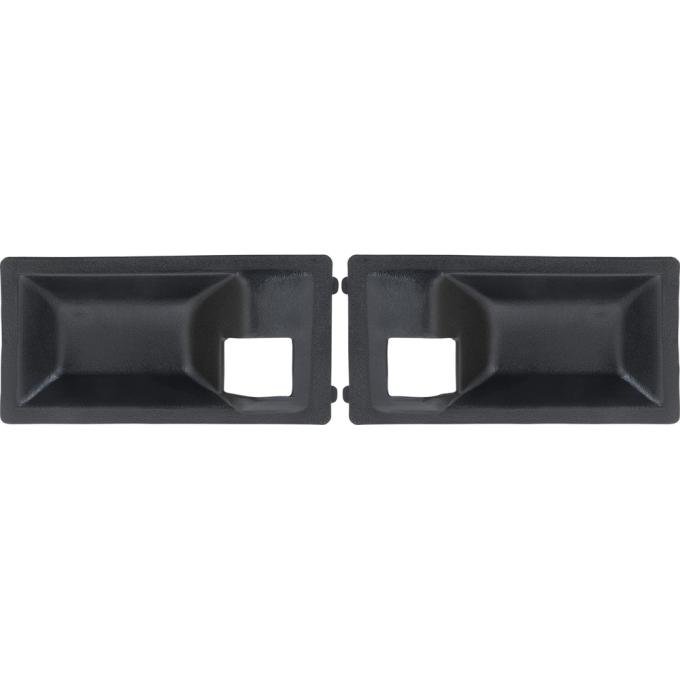 OER 1970-74 Camaro, Firebird, Inner Door Handle Escutcheons, Deluxe Interior , Black, Pair K486