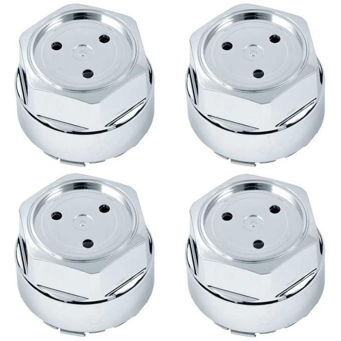 1982-92 Firebird, Chrome Wheel Center Cap, with Metal Retainer Clips, w/o Logo, 4 Piece Set
