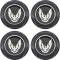 1982-92 Firebird, Wheel Center Caps, Black, Silver Emblem, w/o Metal Retainers, 4 Piece Set