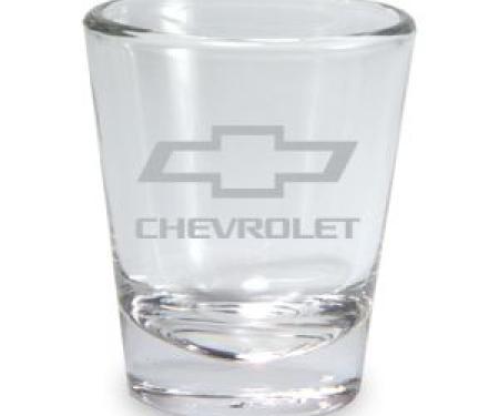 Chevrolet Etched Bowtie Clear Shot Glass